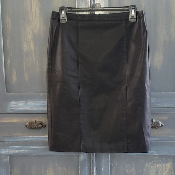 Calvin Klein Dresses & Skirts - CALVIN KLEIN Faux Black Leather Pencil Skirt 4
